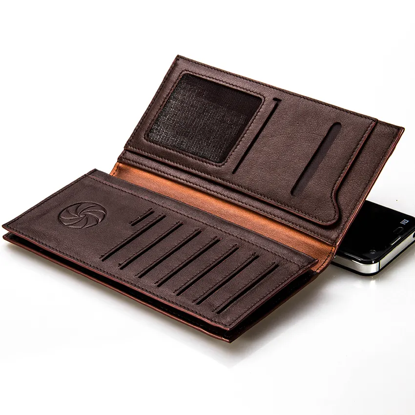 Custom leather wallet wallet Leather long double fold men's leather suit wallet
