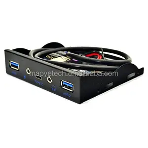 USB3.0 2-Port 3.5 pollice del Pannello Frontale USB Hub con 1 HD Porta di Uscita Audio/1 Ingresso Microfono porta/1 USB 3.1 Tipo C Porta per Desktop