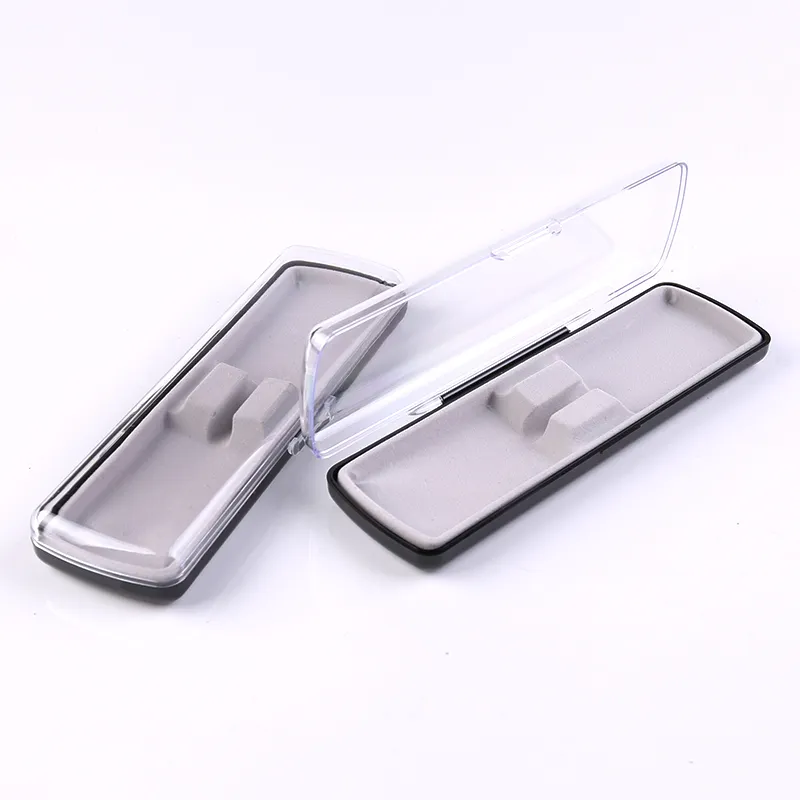 Boîte transparente à stylo en plastique dur, boîte unique avec fond en velours PVC, étui de luxe en métal, stylo cadeau, NO.0856