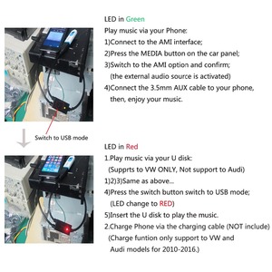 Câble audio AMI MMI MDI USB 3,5 mm AUX de charge pour Audi TT VW Jetta GTI GLI - Product Image 5