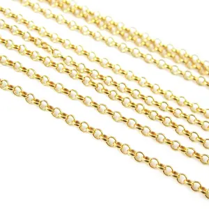 18k Yellow Gold Rolo Chain Necklace Dubai New Gold Chain Design For Men