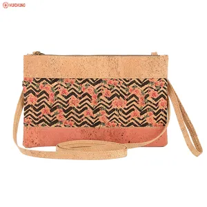 High Quality Vegan Cork Crossbody Bag Women Shoulder Bag Cork Messenger Bag Cork Fabric+Cotton Casual Tote 100 Pcs Vintage Daily