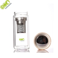 GA6005 No Minimum Wholesale Custom logo 500ML Glass Material Infused Water Drinking Bottles with Tea Infuser