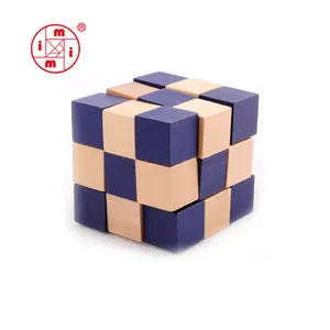 Cubo Magico Colorato Rompicapo Cubo Blocco Cubo Serpente in Legno Puzzle - Product Image 1