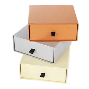 Luxe custom ontwerp lege harde boord sliding lade papier doos voor goederen verpakking met lint tab