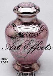 Urnas de cremación de rosa Arcadia de latón macizo grabado fino para cenizas humanas, almacenamiento seguro para cenizas humanas adultas, recuerdos preciados - Product Image 2