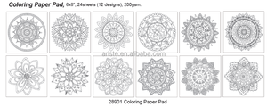 28901 12 Designs Drawing Color Art <strong>Paper</strong> DIY Coloring <strong>Paper</strong> <strong>Pad</strong> 250 Gsm - Product Image 3