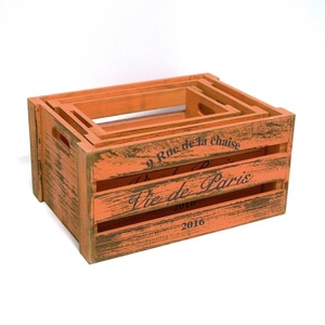 Ensemble de 4 boîtes de rangement en bois rustique campagnard/boîtes en bois décoratives pour porte-plateau - Product Image 5