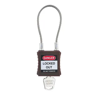 China Supplier 175mm Steel Cable Shackle Safety Padlock