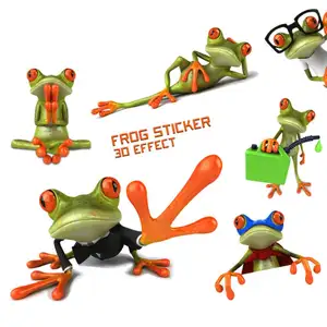 Bán Buôn 3d Peep Frog Xe Sticker Thiết Kế Sáng Tạo 3d Xe Sticker Xe Kính Chắn Gió Sticker