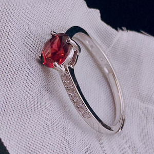 Venta al por mayor Granato <span class=keywords><strong>Granate</strong></span> Zircon nueva moda Vintage rojo <span class=keywords><strong>granate</strong></span> 925 anillo de piedra de plata para mujeres para boda y fiesta - Product Image 5