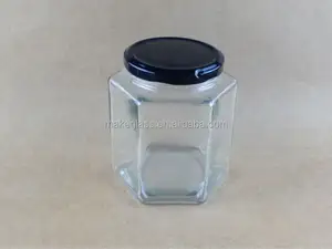 glazen pot 720 ml glazen pot voor honing met zeshoekige kan houden 1000ml honing