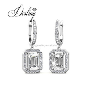 Ensembles de bijoux de mode ornés de cristaux <span class=keywords><strong>Swarovski</strong></span> bijoux Daisini 18K plaqué or pendentif boucles d'oreilles ensemble de bijoux personnalisés - Product Image 5