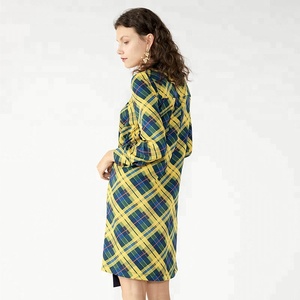 Damas primavera elegante <span class=keywords><strong>de</strong></span> la longitud <span class=keywords><strong>de</strong></span> la rodilla imprimir vendaje vestidos con mangas - Product Image 5
