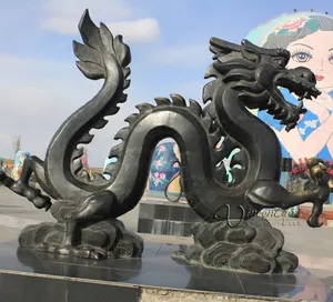 Большой сад скульптуры на открытом воздухе металлическое ремесло в натуральную величину статуи дракона