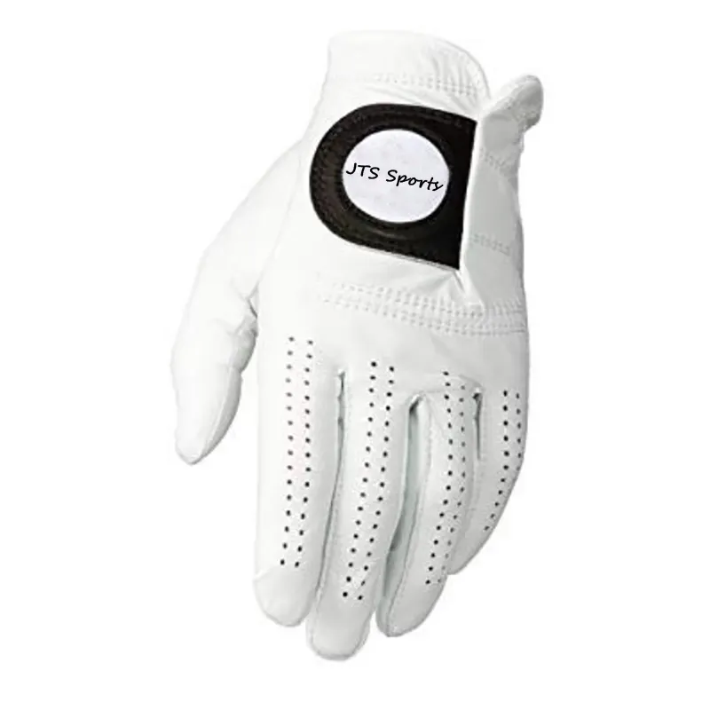 Yeni nakış logo beyaz Cabretta Golf spor eldiven erkek