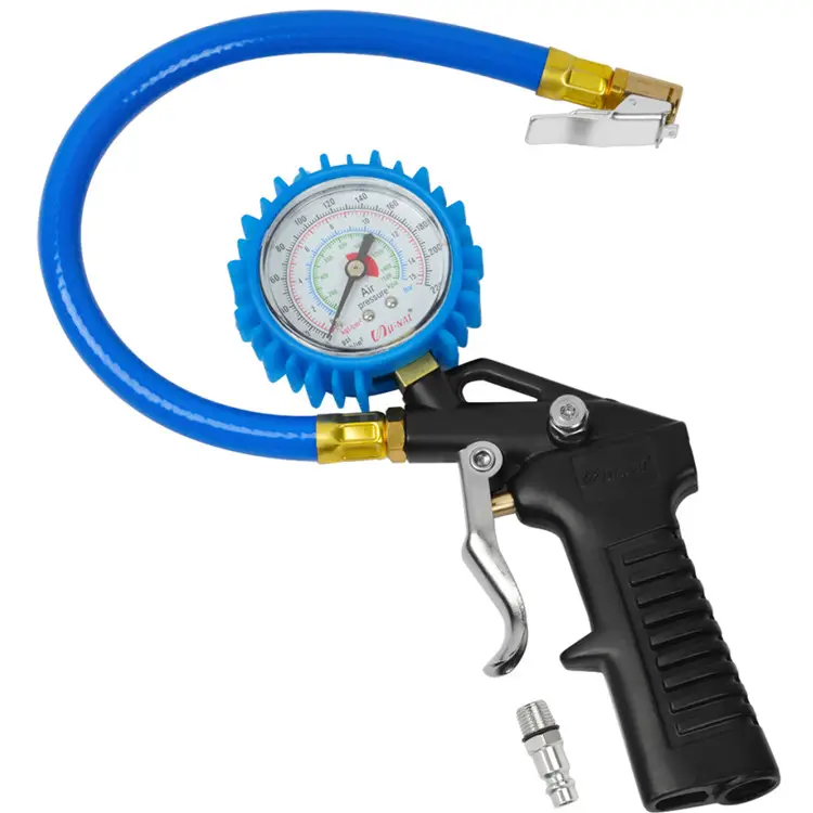 220psi سيارة الإطارات مضخة نافخ هواء قياس الضغط مع المطاط خرطوم النحاس قابض هوائي سبائك الألومنيوم الجسم عالية الجودة منخفضة السعر