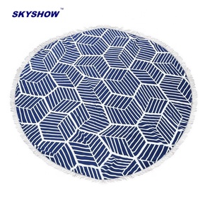 <span class=keywords><strong>Prix</strong></span> usine personnalisé imprimé japonais banane Monstera feuilles tapis en microfibre serviette de plage ronde avec Logo - Product Image 4