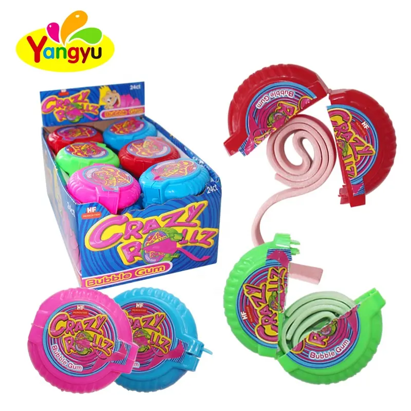 Amazing Children Colorful Long Chewing Gum Crazy Roll Bubble Gum