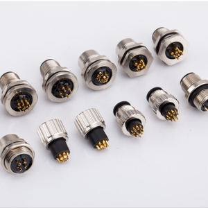 Conector de Montaje en Panel M12, IP67 Impermeable, Tipo DIN con Contactos PCB para Soldar en Paneles <span class=keywords><strong>Eléctricos</strong></span> - Product Image 1