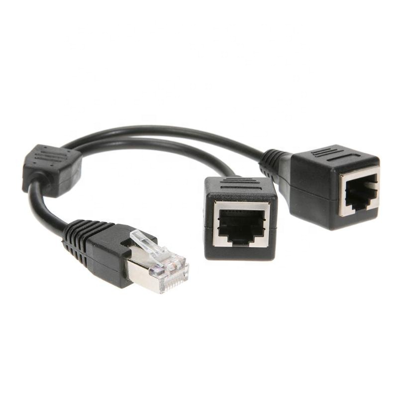 25 см RJ45 штекер к 2 гнезда RJ45 Сплиттер Ethernet LAN сетевой адаптер кабель