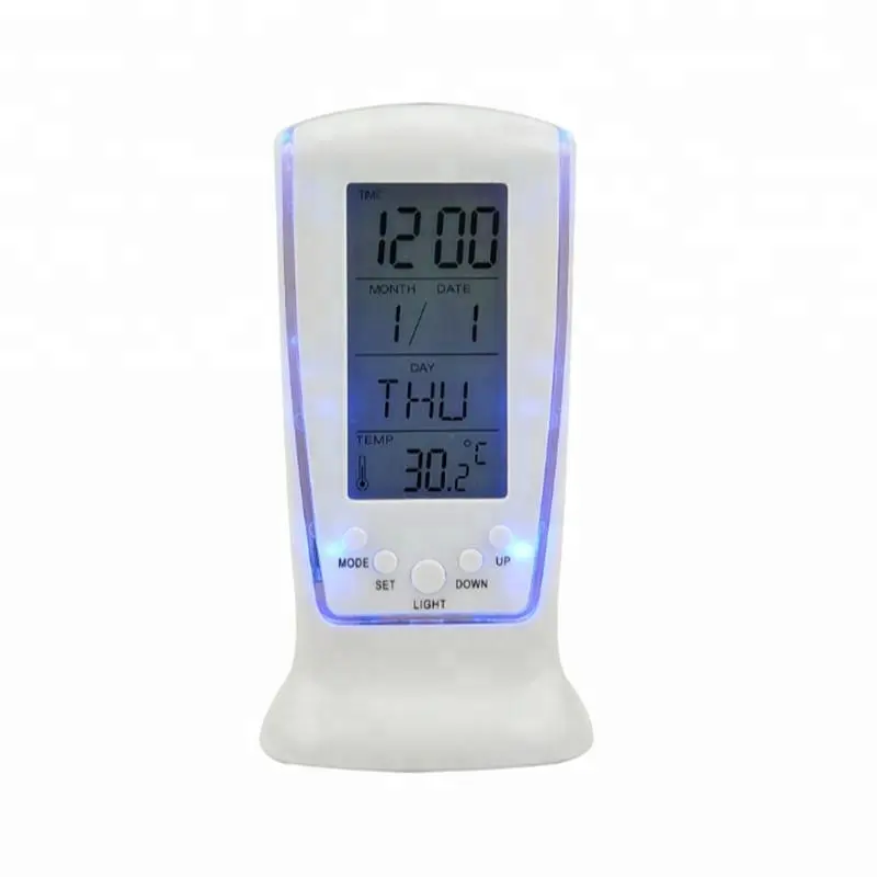 LED Alarm Clock 510 Music Night Light Desktop Digital LED Clock with Temperature Date Display