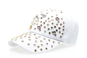 Wholesale Factory Sale Bling Bling Baseball <strong>Cap</strong> for <strong>Women</strong> Rhinestone Crown Crown <strong>Flat</strong> Brim Sports Style Bows Men's Dad Hat Style - Product Image 2