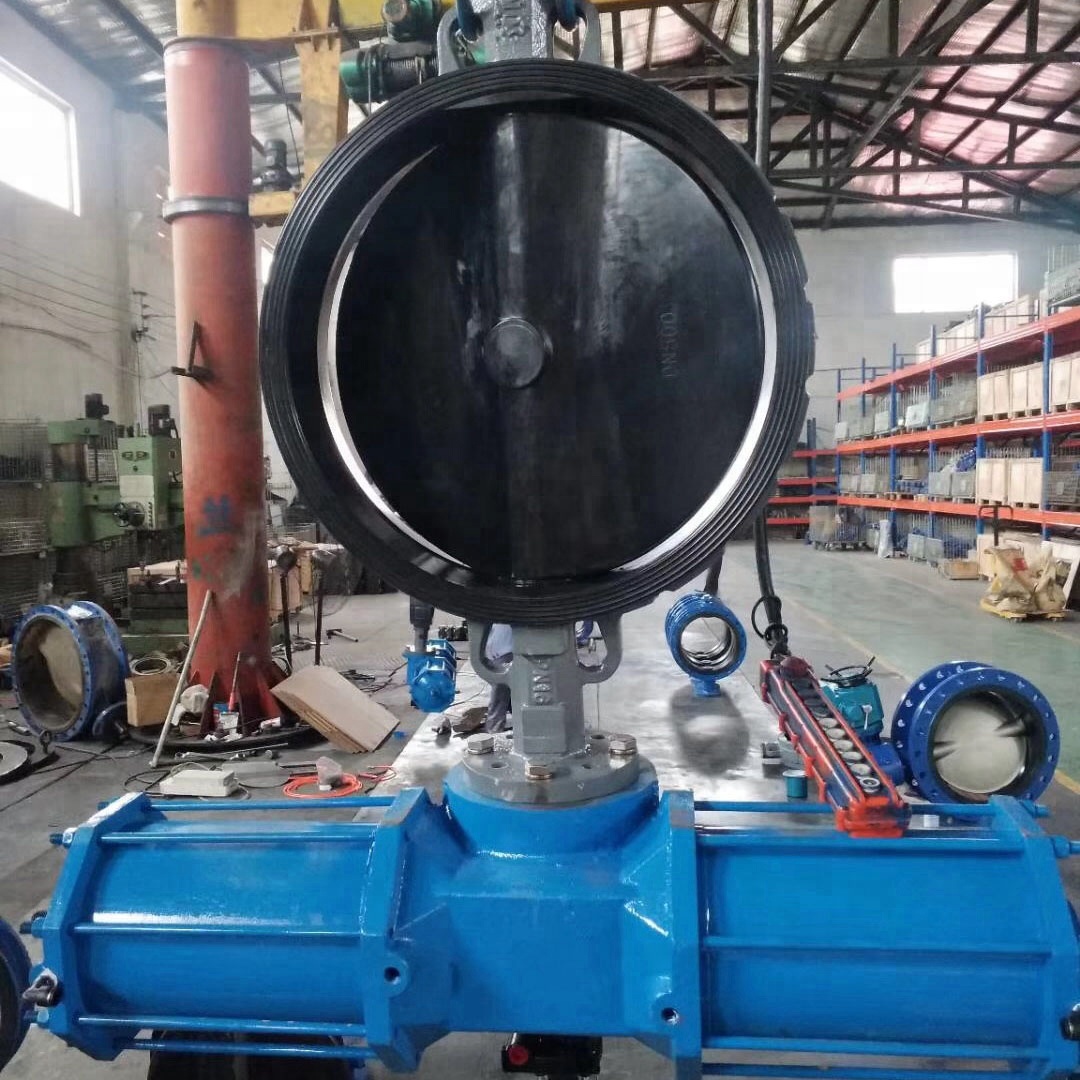 24inch DN600 double acting AW Pneumatic cylinder butterfly valve with good price