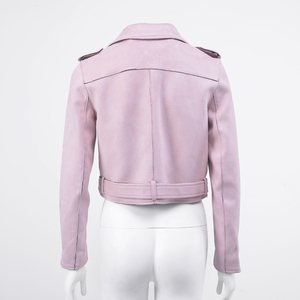 Nouveau modèle de <span class=keywords><strong>veste</strong></span> courte <span class=keywords><strong>en</strong></span> simili daim décontractée pour <span class=keywords><strong>femme</strong></span>, <span class=keywords><strong>veste</strong></span> <span class=keywords><strong>en</strong></span> <span class=keywords><strong>cuir</strong></span> synthétique pour le printemps - Product Image 3