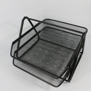 Nhà văn phòng máy tính để bàn tập tin Khay có thể tháo rời <span class=keywords><strong>2</strong></span> tầng màu đen kim loại lưới Stackable bàn tài liệu tổ chức tập tin khay - Product Image 4