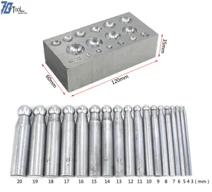 18 个 Doming 拳打套装与平钢 Dapping 块，珠宝工具