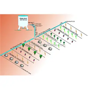 Kit de système d'irrigation goutte à goutte agricole économique système complet d'irrigation familiale pour petite parcelle 500M2 ADK0500