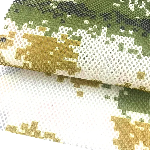 Ausgefallene 100% Polyester Stuhl Stoff Jersey Space Knit Camo Papier gedruckt 3D Mesh Stoff