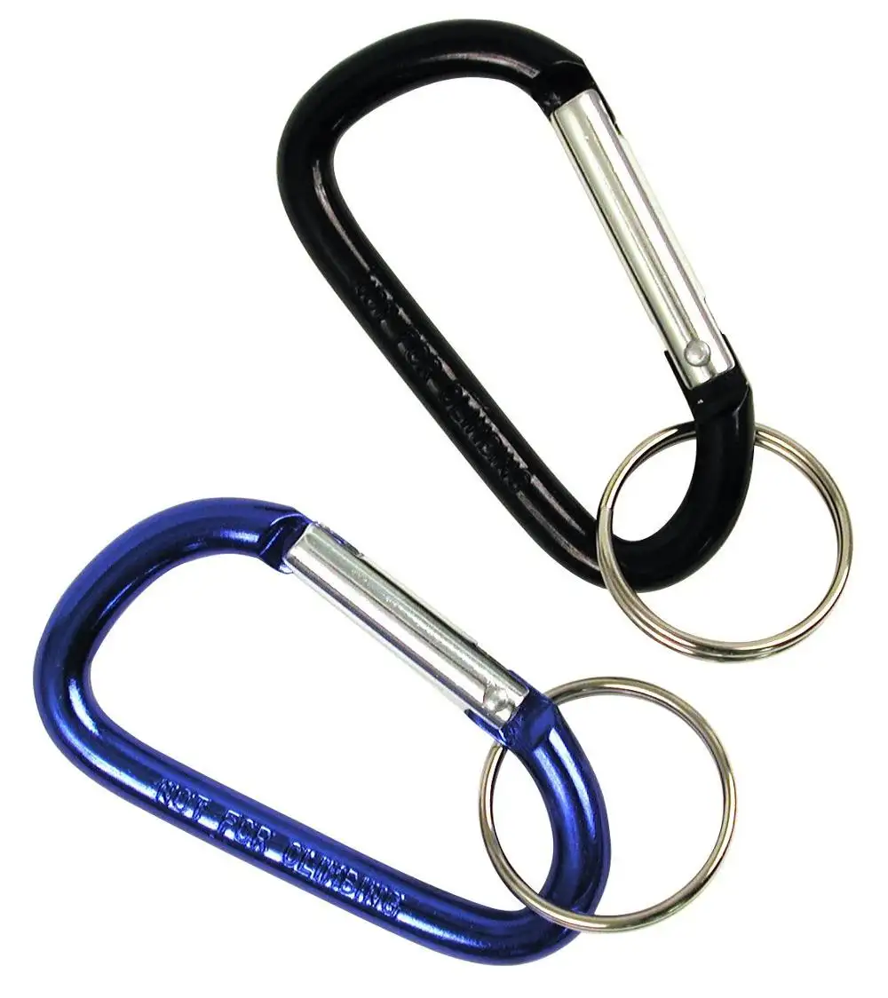Spring Loaded Gate Small keychain Carabiners Clip Set for Outdoor Camping mini Lock Hooks Spring Snap Link Key C Aluminum D-Ring
