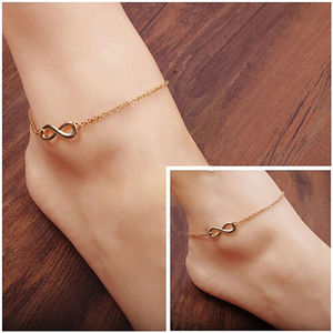 25cm Simple Or Infini En Argent Conceptions Bracelet Chaîne de cheville - Product Image 5