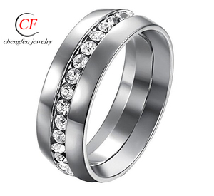 Nhẫn Ý Nghĩa Bằng Thép Không Gỉ Tùy Chỉnh Nhẫn Bạc Trơn Bằng Thép Không Gỉ Cho Nam Đính Kim Cương - Product Image 1