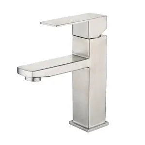 commercial Stainless Steel Brushed Nickel Vanity Single Handle Bathroom Faucet