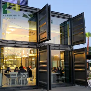 航运集装箱快餐店移动餐厅出售钢铁集装箱房作为餐厅计划