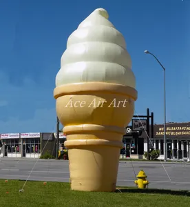 Cono de helado inflable modelo gigante personalizado para decoración publicitaria