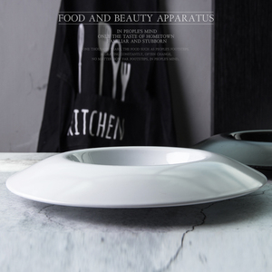 Factory Sales Stocked Black and White Bright Glazed Round Food/soup 11" European Style <strong>Ceramic</strong> <strong>Plate</strong> - Product Image 5