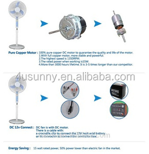 12V DC Solar Stand kipas berosilasi, panel surya untuk penggunaan di rumah 16 inci dapat diisi ulang DC kipas berdiri logam mekanis untuk Hotel - Product Image 5