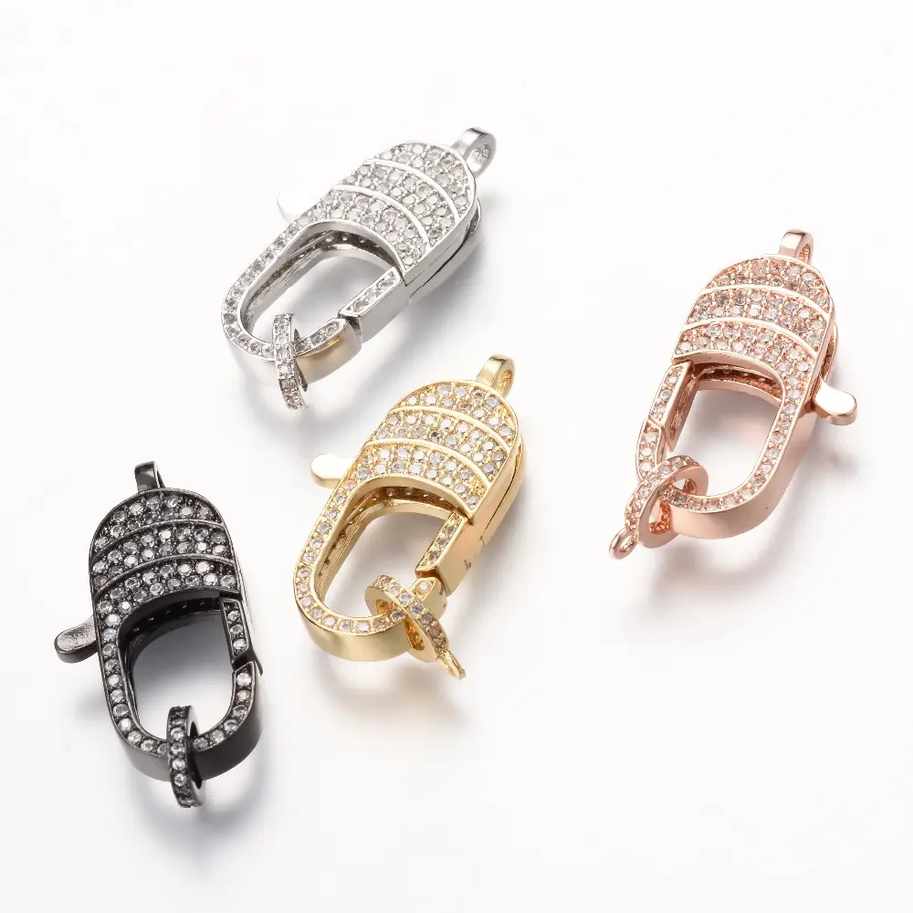 Lovely Zircon Micro Pave Enhancer Pave Lobster Gunmetal Lobster Closure Jewelry For Jewlery Making Magnetic Clasp STKZ10