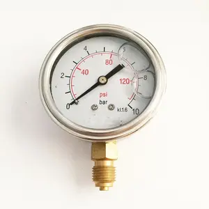 80MM 304SS Case Dual Scale Custom Pressure Gauge Kg And Psi With Oil Filled