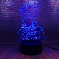 Veilleuse LED 7 couleurs, Anime japonais Naruto, Hatake Kakashi, Vision 3D, lampe à Base en acrylique, cadeau pour enfants, décor de Table, Manga, nouveau