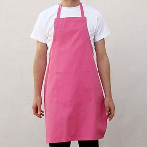 Tablier de cuisine imperméable, tissu imprimé personnalisé, couleur rose, en toile de coton uni, pour adultes, Barista - Product Image 1