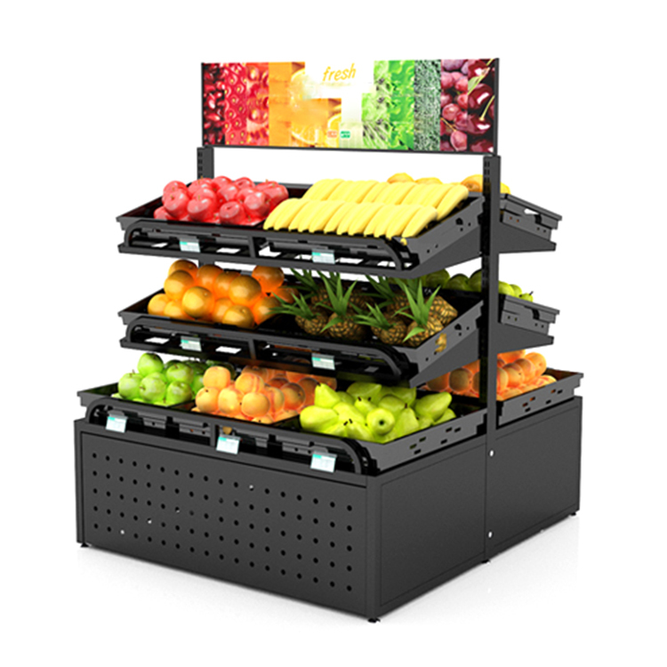 Customized Factory Supply Fruit Display Stand Metal Display Rack Shelf Display Rack for Supermarket — view 3