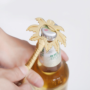 Ouvre-bouteille de bière en acier inoxydable, portable, en métal, palmier, noix de coco, pour cadeaux de mariage, vente en gros