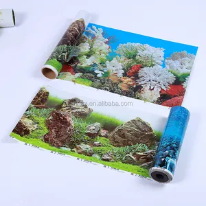 Stiker PVC akuarium latar belakang Poster pemandangan laut latar belakang tangki ikan