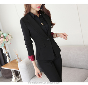 Conjunto de Terno Elegante e Clássico para Primavera e Outono, Vestido de Casamento, Noite, <span class=keywords><strong>Prom</strong></span>, Casual, Escritório, Conjunto de Blazer e Calças Feminino Slim Fit - Product Image 5