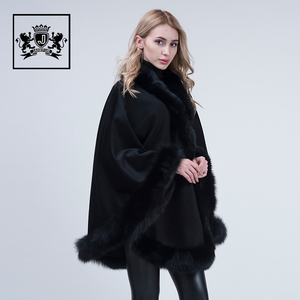 Caxemira de pele de raposa, <span class=keywords><strong>poncho</strong></span> de pele genuína, caxemira quente, pele de raposa, macio, para mulheres